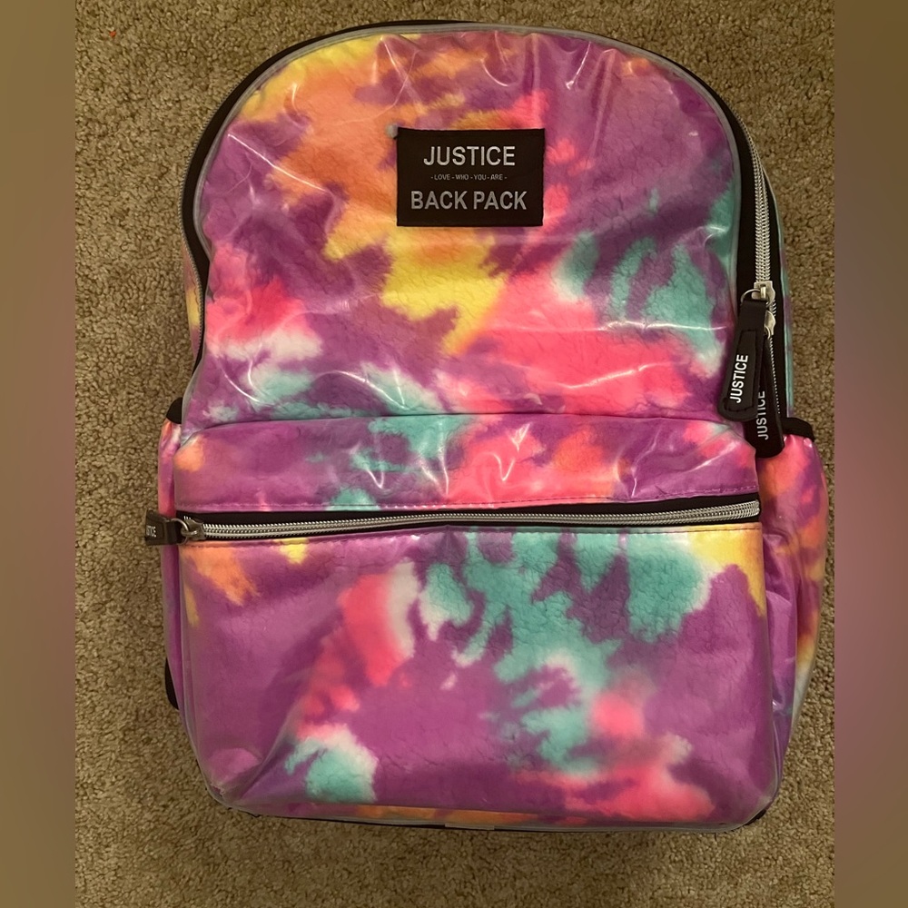 Justice Black and White Logo Backpack